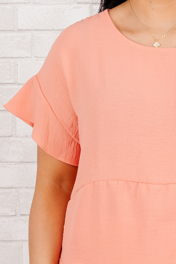 Swaying My Hips Top, Coral