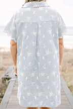 Sweet Breeze Dress, Blue Embroidery