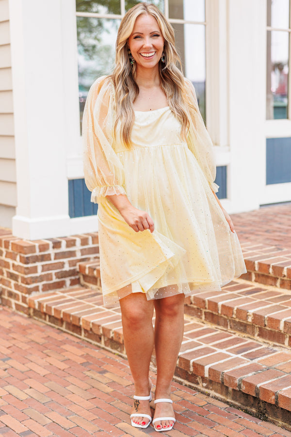 Sweet Evening Dress, Yellow