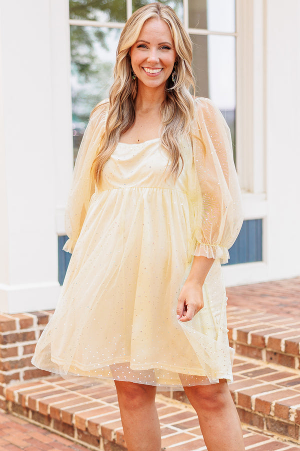 Sweet Evening Dress, Yellow