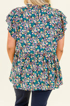 Sweet Georgia Peach Top, Navy Mix