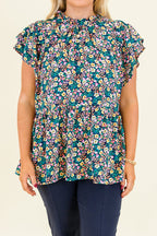 Sweet Georgia Peach Top, Navy Mix