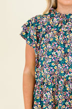 Sweet Georgia Peach Top, Navy Mix
