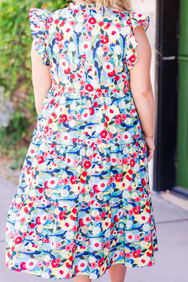 Sweet Nature Kleid, Blau Multi