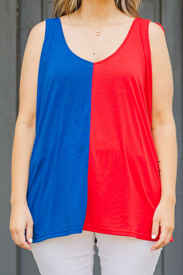Sweet Little Patriot Top, Blau/Rot