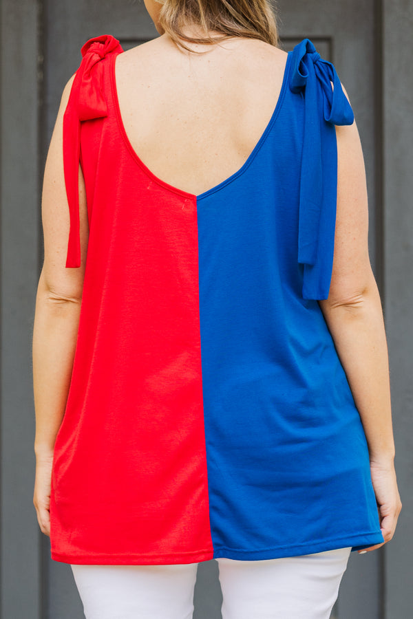 Sweet Little Patriot Top, Blau/Rot