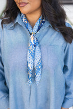 Sweet Summertime Scarf, Blue Floral
