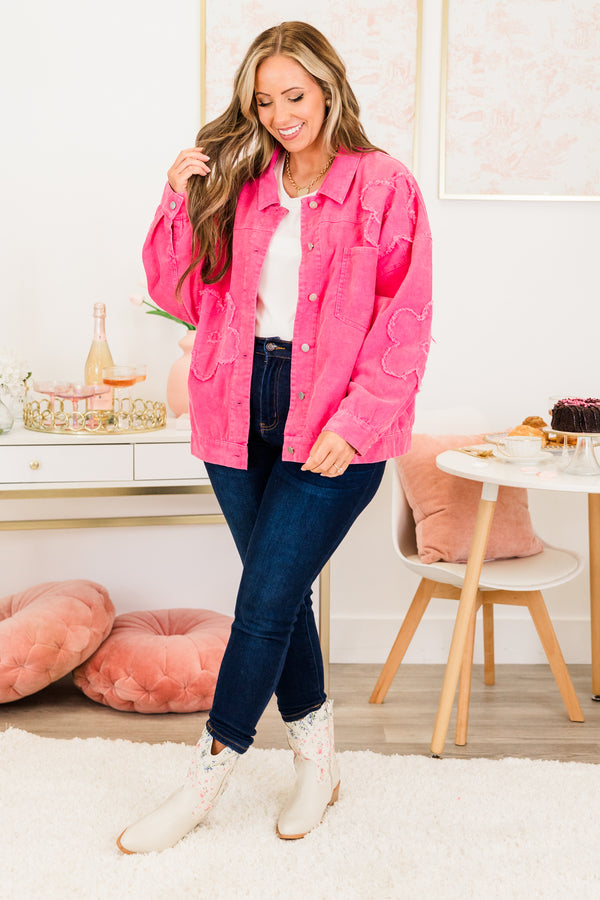 Sweetheart Petals Jacket, Hot Pink