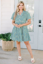 Sweetly Surprised Dress, Teal Mix