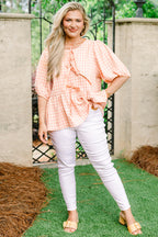 Take It Easy Now Top, Pink Gingham