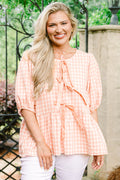 Take It Easy Now Top, Pink Gingham
