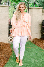 Take It Easy Now Top, Pink Gingham