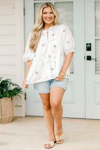 Take It Easy Now Top, White Floral