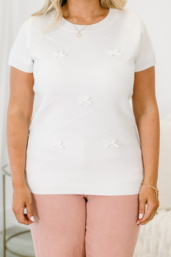 Take One Look Sweater, White