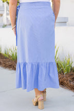 Take Some Time Skirt, Blue Stripe