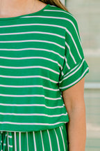 Take The World Jumpsuit, Green-Ivory