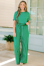 Take The World Jumpsuit, Green-Ivory