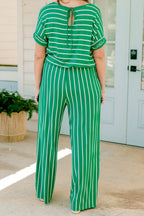 Take The World Jumpsuit, Green-Ivory