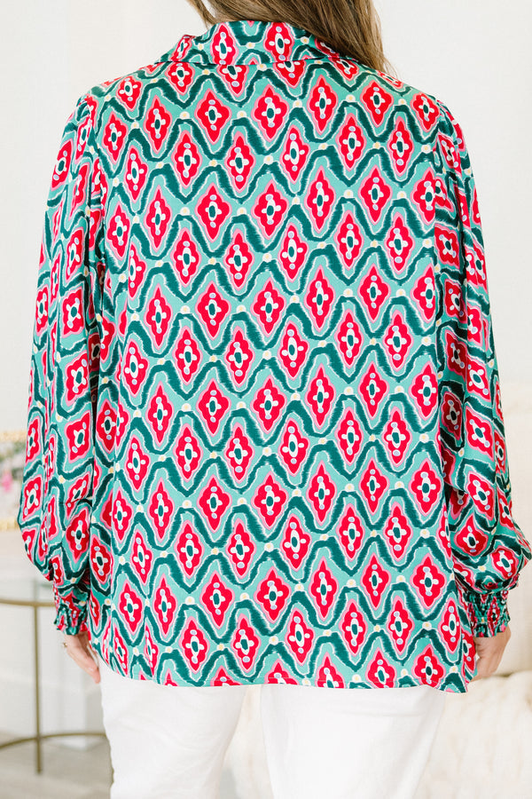 Taking What's Not Yours Top, Teal