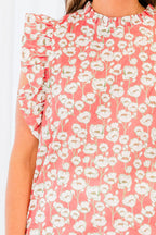 Tall Poppies Top, Peach