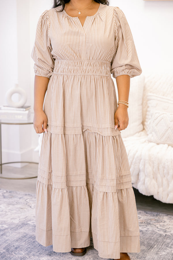 Das Kleid Clear Choice, braun gestreift