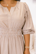 Das Kleid Clear Choice, braun gestreift