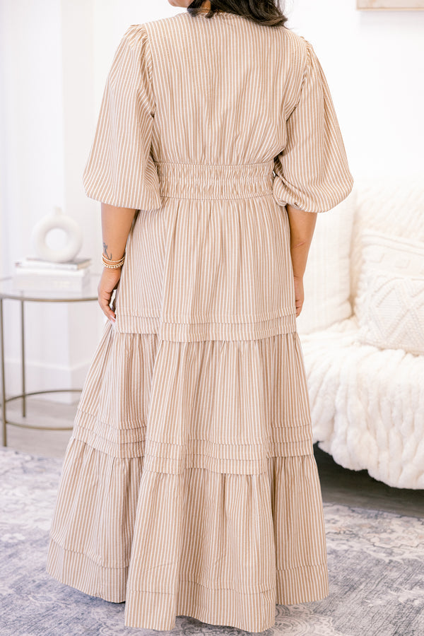 Das Kleid Clear Choice, braun gestreift