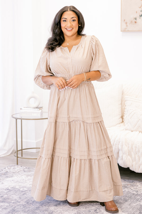 Das Kleid Clear Choice, braun gestreift