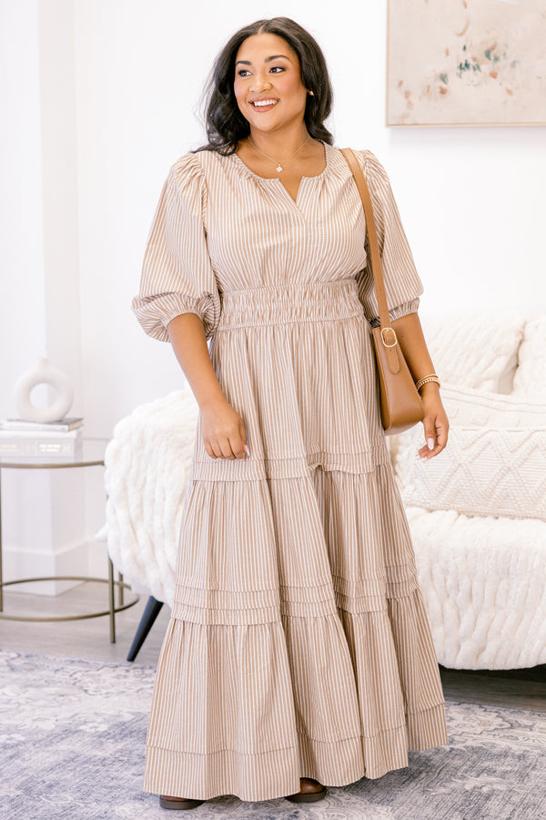 Das Kleid Clear Choice, braun gestreift