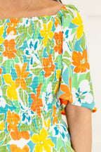The Sweetest Flowers Top, Blue Mix
