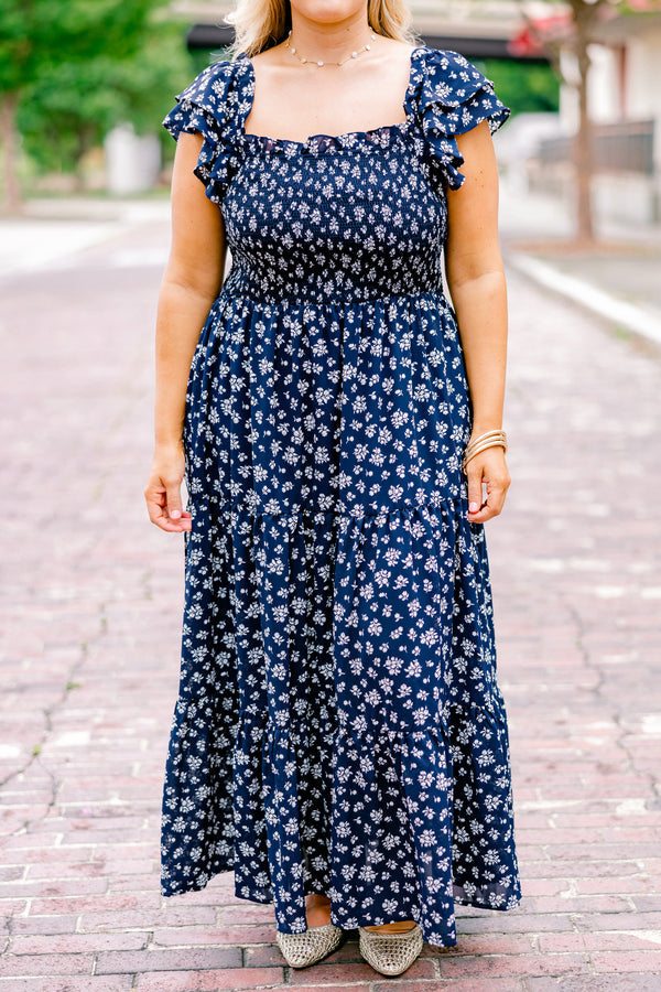 The Wildflower's Song Maxi Dress, Navy