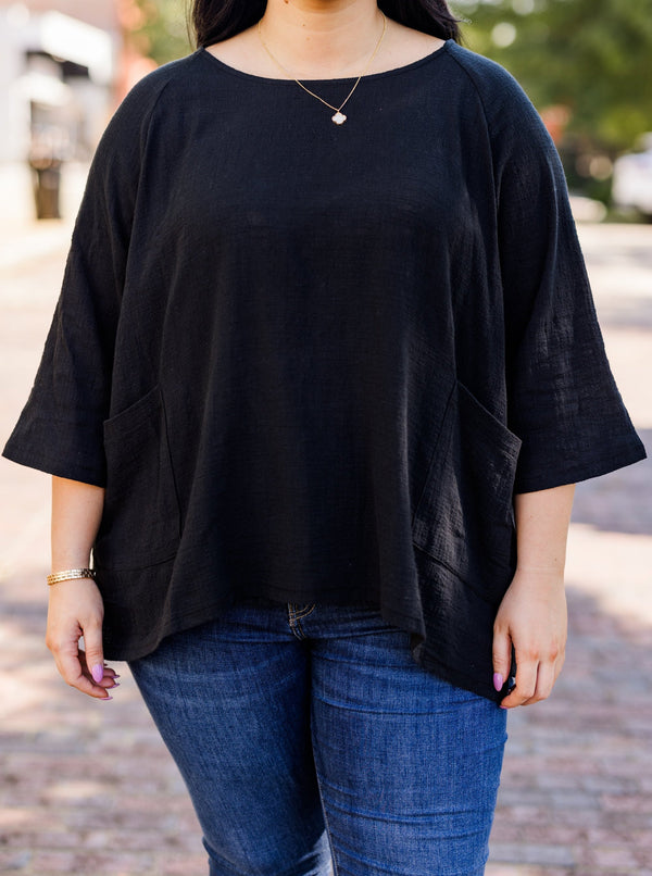 Thinking It Through Tunic, Black