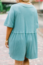 Throw On And Go Romper, Dusty Teal