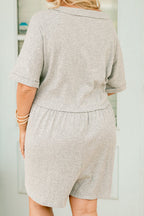 Jumpsuit zum Überziehen, meliertes Grau