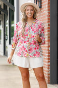 Time Goes By Bluse, Pink Multi