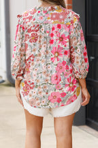 Time Goes By Bluse, Pink Multi