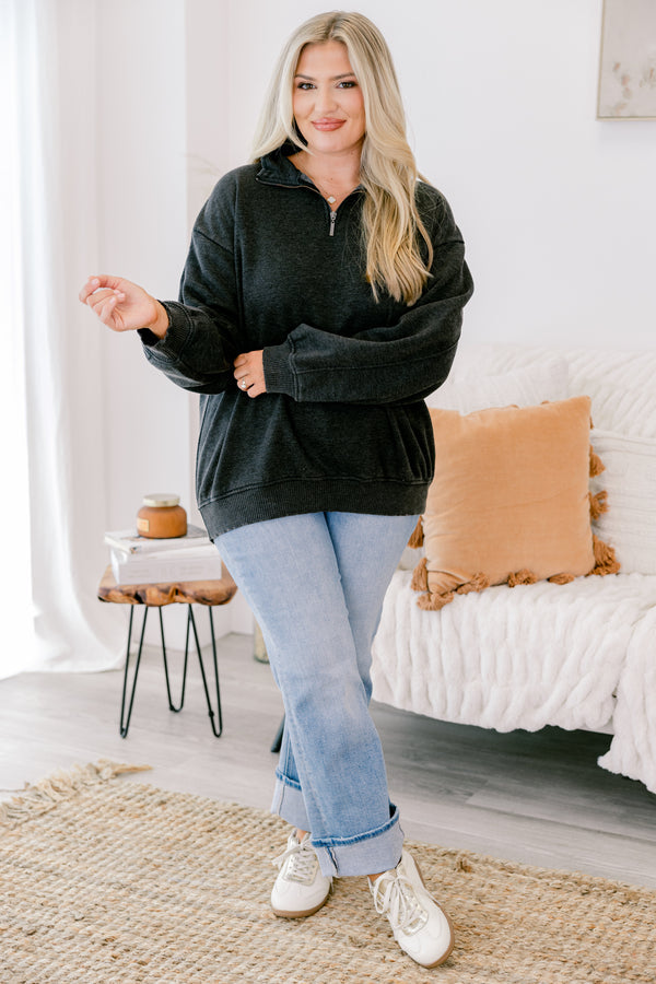 Pullover „Time To Tell“, Schwarz
