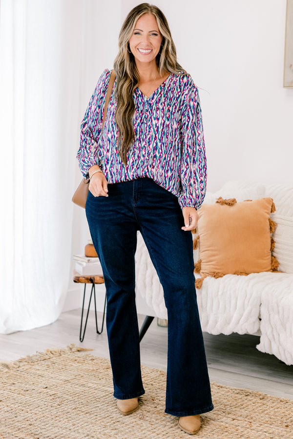 Timeless Flow Top, Jade Multi