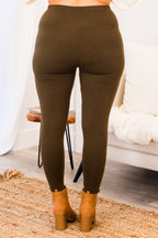 To Be True Leggings, Dark Olive