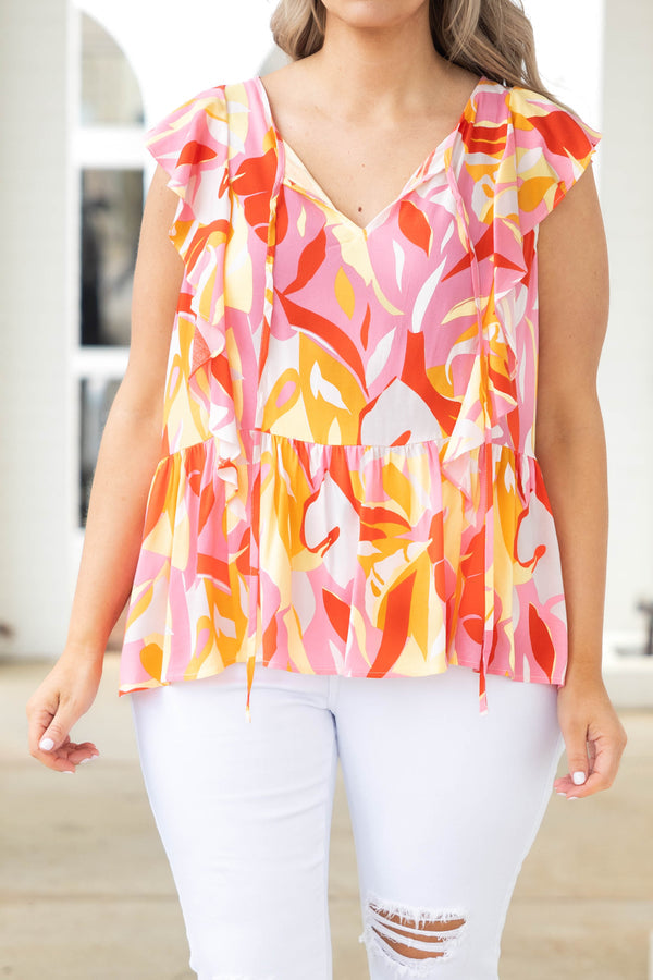 Too Busy For You Top, Rot Multi