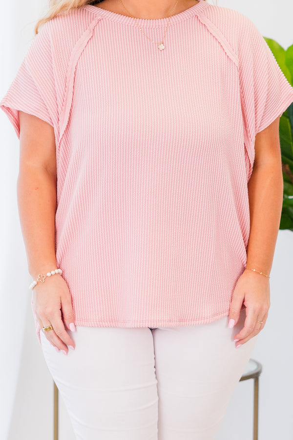 True And Charming Top, Blush