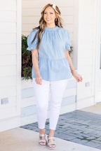 Try For Love Top, Blue