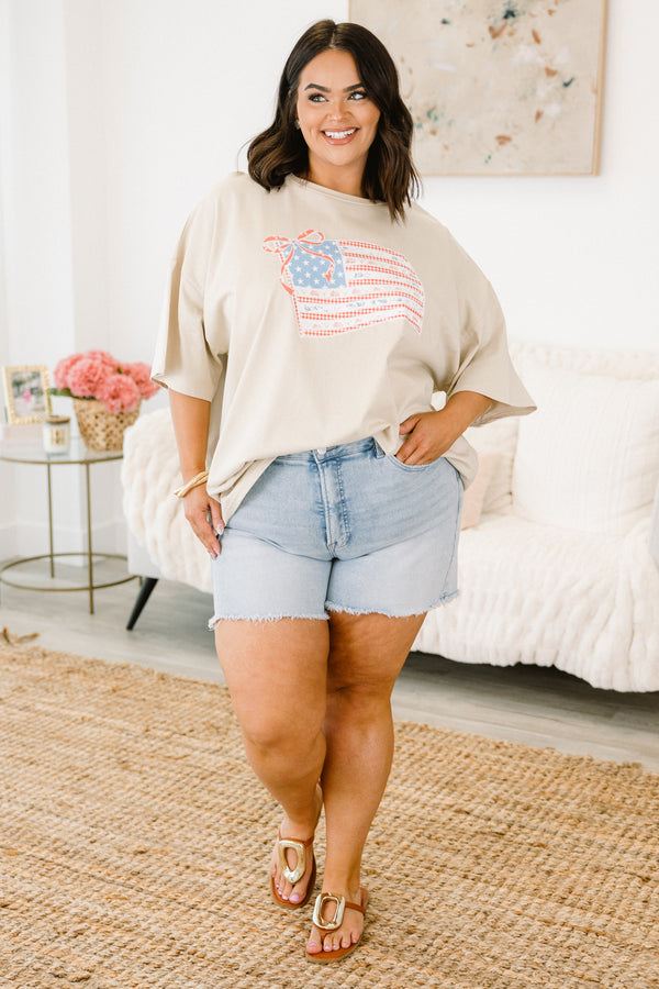 USA Chic Boyfriend Tee, Dust