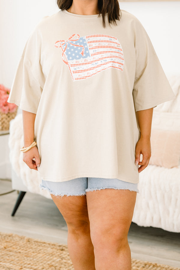 USA Chic Boyfriend Tee, Dust