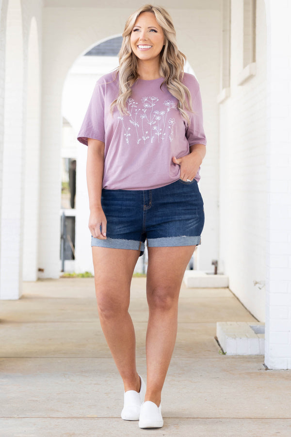 Unchained Melody Shorts, Dark Wash