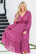 Vivid Palms Kleid, Pflaume