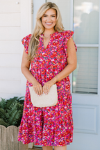 Love Grows Strong Midi Dress, Pink Floral