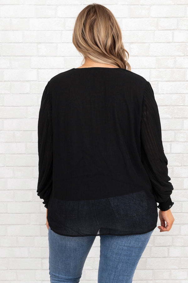 Unwritten Moments Bluse, Schwarz
