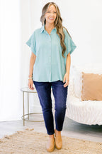 Up In The Air Top, Dusty Teal