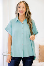 Up In The Air Top, Dusty Teal
